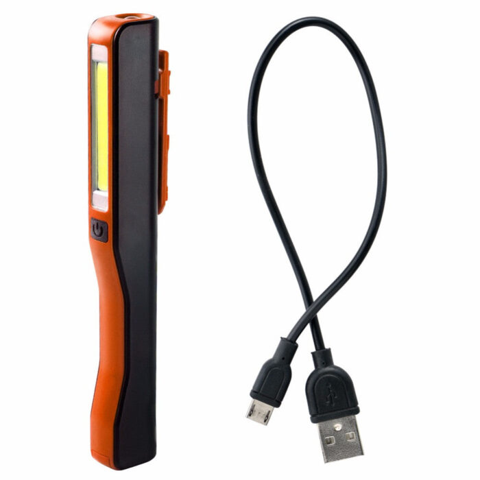 COB USB Charging Mini LED Flashlight rotated 180 degrees - ePeriodLED