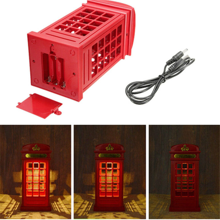Adjustable Retro London Telephone Booth USB Dual-Use LED Table Lamp - ePeriodLED