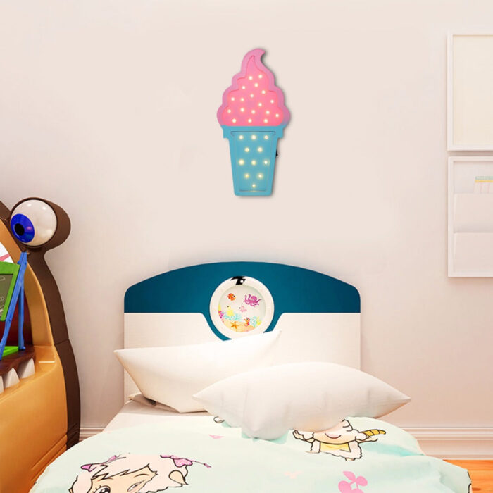 Wooden ice Cream LED Night Light Baby Bedroom Night Lamp Battery Powered - ePeriod Led Lighting Store